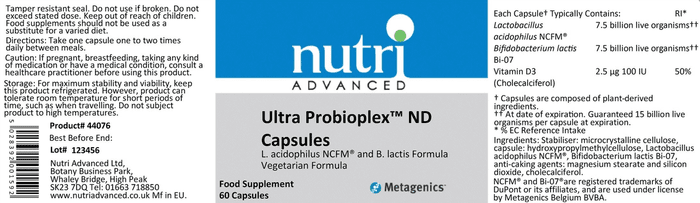 Ultra Probioplex ingredients